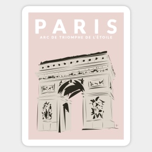 Paris, France Arc de Triomphe de l'Étoile Travel Poster Sticker